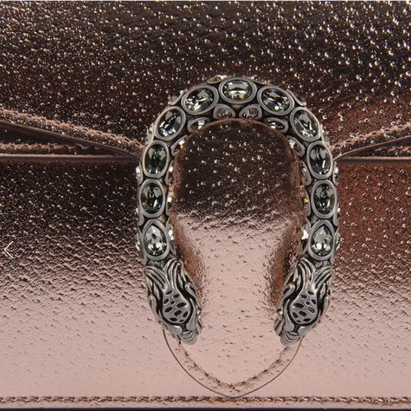 GUCCI NEW DIONYSUS SUPER MINI ROSE GOLD LEATHER BAG CLUTCH PURSE WAIST BAG BUM - Picture 5 of 16